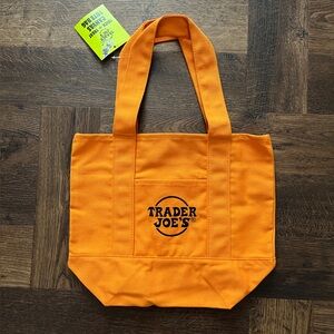Trader Joe's Limited Edition Halloween Orange Canvas Mini Tote Bag NWT